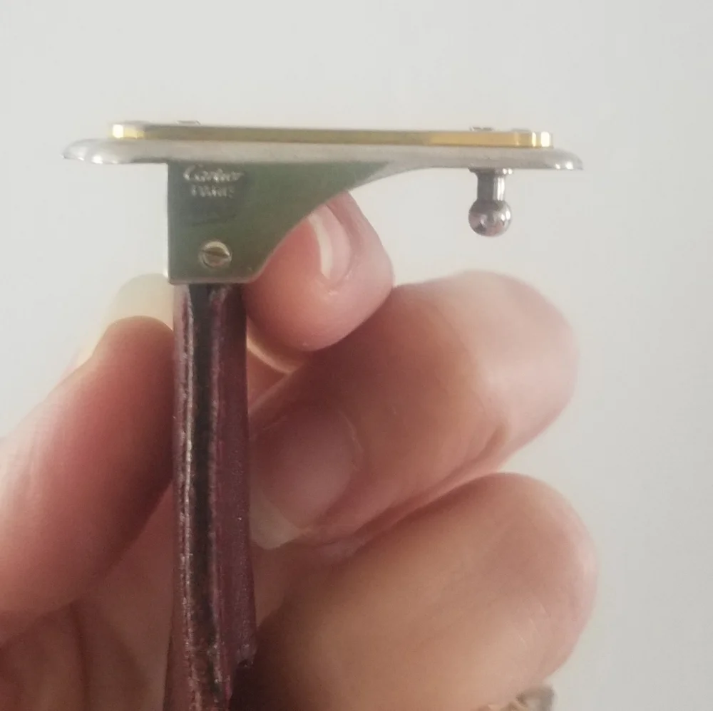 Vintage Cartier Belt Buckle With Original Cartier Mahogany Leather Strap - Picture 9 of 13